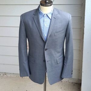 BROOKS BROTHERS BLACK FLEECE Solid Grey Wool USA Sz 38 R BB2 Mens Sport Coat‎